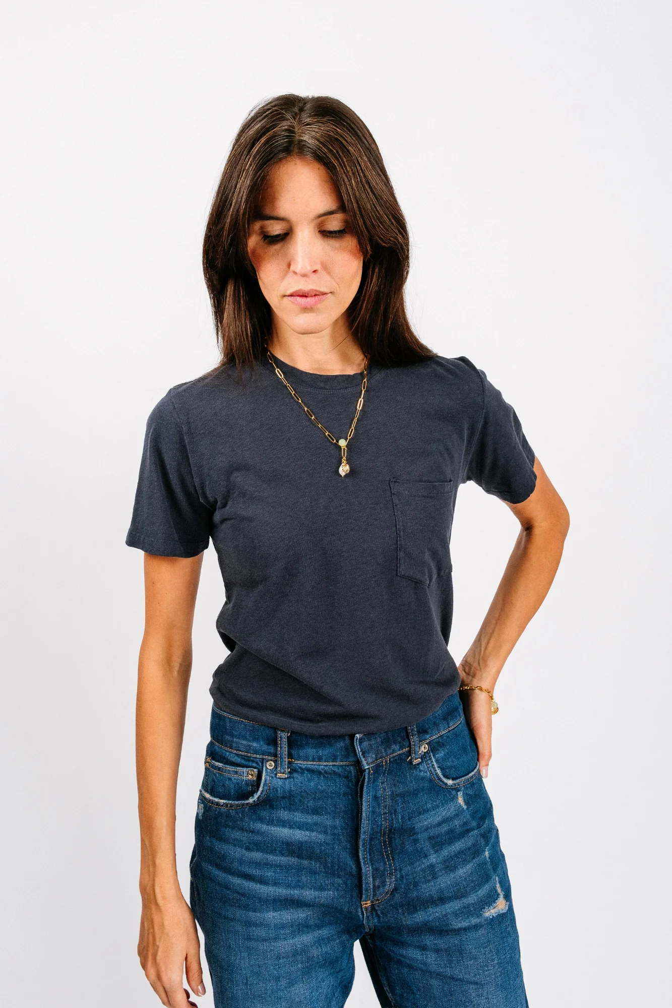 Jung Pocket Tee | Navy - Image 4