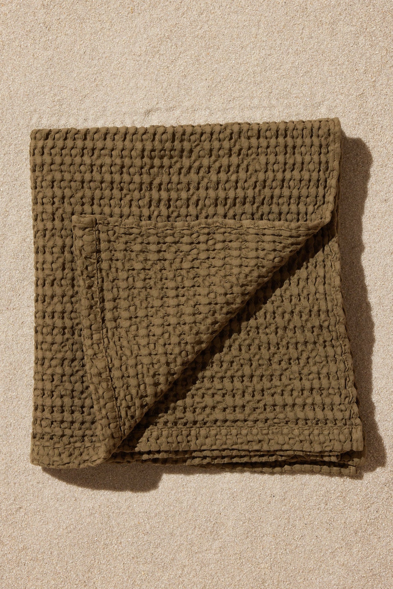 Olive Waffle Hand Towel - Image 4